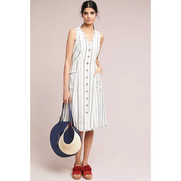 Striped Sleeveless Midi Dress - Picture 2 of 6